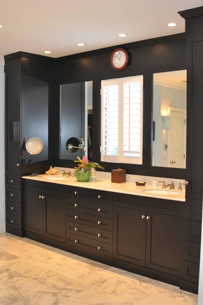 Custom bathroom cabinets by Dunlap Construction